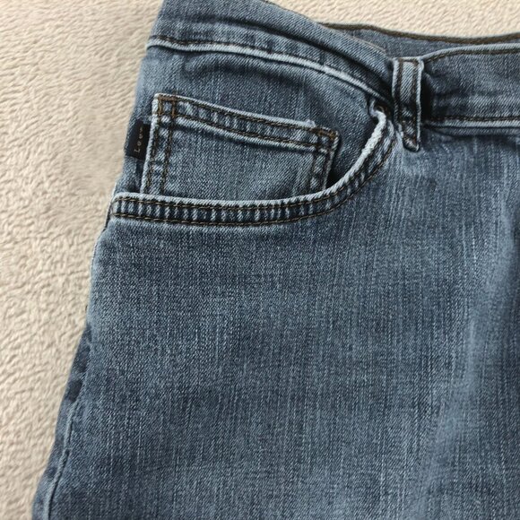 Lee Women's Jeans 32x28 Measured Blue Denim Relaxed Fit Straight Leg Mid Rise Ca - Picture 9 of 14